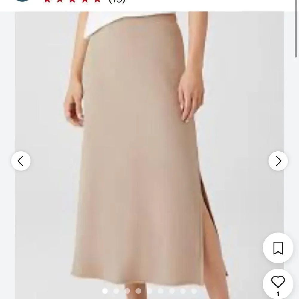 Eileen Fisher Womens Organic Cotton Raw Hem Midi Skirt